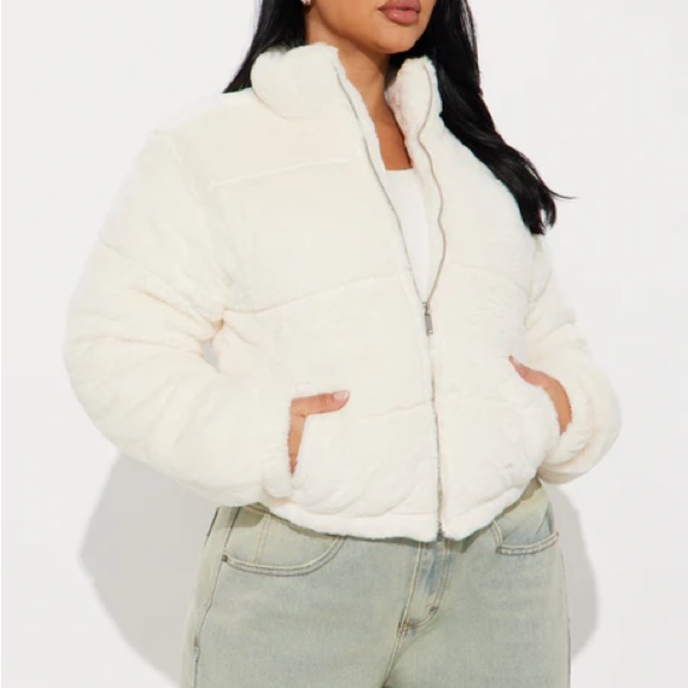 Women's Cream Puffer Jacket